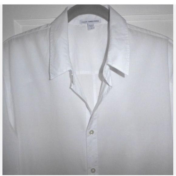 SALE James Perse Standard Men's Button Down Shirt White 0 (XS) 100% Cotton NEW - Picture 9 of 15